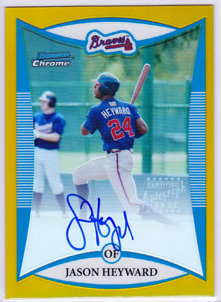 Jason Heyward 2008 Bowman Chrome Gold Refractor Auto