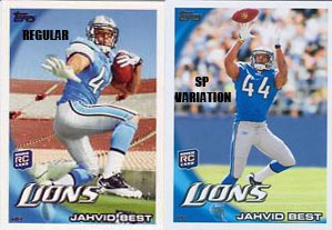 2010 Topps Football Jahvid Best SP Variation