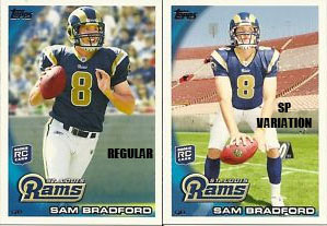 2010 Topps Football Sam Bradford SP Variation