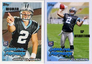 2010 Topps Football Jimmy Clausen SP Variation