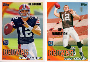 2010 Topps Football Colt McCoy SP Variation