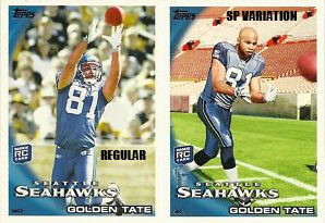 2010 Topps Football Golden Tate SP Variation