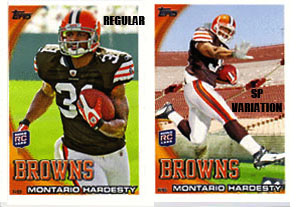 2010 Topps Football Montario Hardesty SP Variation