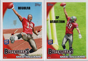 2010 Topps Football Mike Williams SP Variation