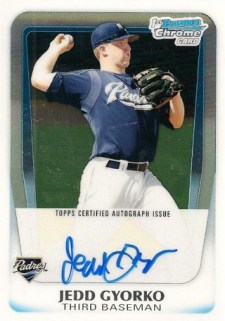 2011 Bowman Baseball Chrome Prospects Autographs Jedd Gyorko 2011 Bowman Baseball Chrome Prospects Autographs Jedd Gyorko Image