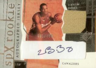 2003-04 SPx LeBron James (/750, Autographed Jersey)