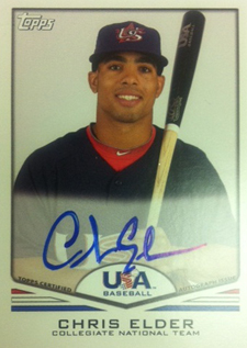2011 Bowman Platinum Baseball USA Redemption Autographs Chris Elder Image