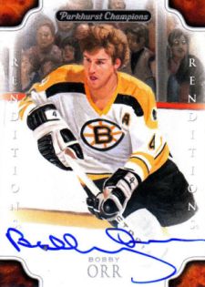 2011 12 Parkhurst Champions Hockey Renditions Autographs Bobby Orr Image