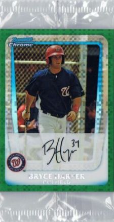 2011 Bowman Chrome Baseball Green X Fractor BCP111 Bryce Harper Image