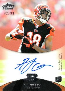 2011 Topps Prime Football Rookie Autographs AJ Green (/99) 2011 Topps Prime Football Rookie Autographs AJ Green 99 Image