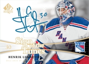 2011 12 SP Authentic Hockey Sign of the Times Henrik Lundqvist Image