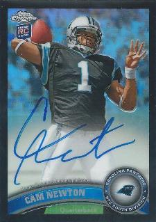 2011 Topps Chrome Football Black Refractor Autographs Cam Newton 25 Image