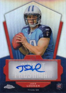 2011 Topps Chrome Football Finest Freshman Autographs Jake Locker 5 Image