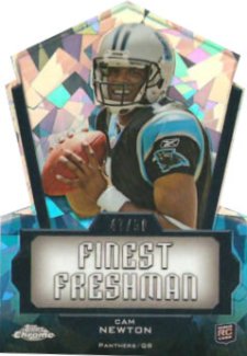 2011 Topps Chrome Football Finest Freshman Die Cut Crystal Atomic Refractor Cam Newton 50 Image