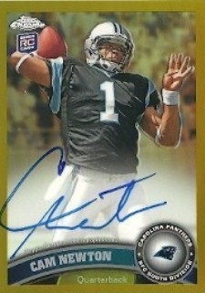2011 Topps Chrome Football Gold Refractor Autographs Cam Newton 10 Image