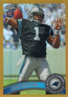 2011 Topps Chrome Football Gold Refractors Cam Newton 50 Image
