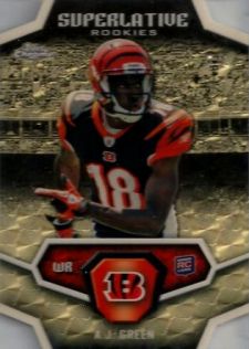 2011 Topps Chrome Football Superlative Rookies Superfractors A.J. Green 1 Image