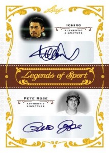2011 Leaf Legends of Sport Dual Autograph Ichiro and Pete Rose