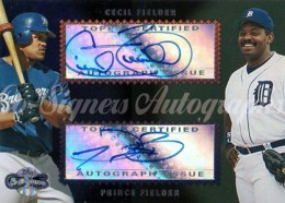2006 Topps Co-Signers Autographs Prince Fielder and Cecil Fielder