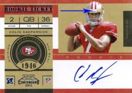 2011-Playoff-Contenders-Football-Rookie-Ticket-Autographs-Colin-Kaepernick-Variation 2011 Playoff Contenders Football Rookie Ticket Autographs Colin Kaepernick Variation 260x183 Image