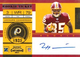 2011 Playoff Contenders Football Rookie Ticket Autographs Leonard Hankerson 260x186 Image