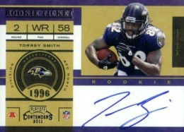 2011 Playoff Contenders Football Rookie Ticket Autographs Torrey Smith 260x187 Image