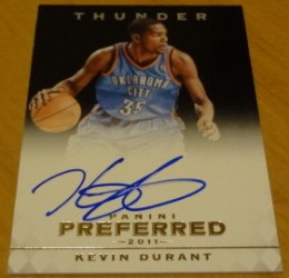 7 2011 12 Panini Preferred Basketball Black Signatures Kevin Durant 1 260x250 Image
