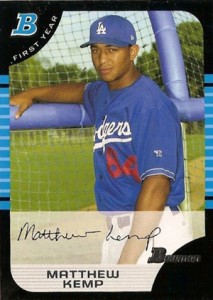 Matt Kemp Cards - 2005 Bowman Baseball Matt Kemp Rookie Card 2005 Bowman Baseball Matt Kemp 213x300 Image
