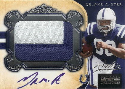 2011 National Treasures Football Autographed Patch 309 Delone Carter Image