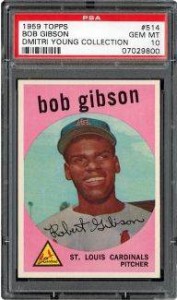 1959 Topps Bob Gibson PSA 10 Dmitri Young Collection Optimized 177x300 Image