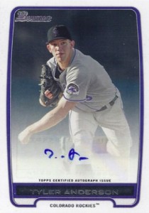 2012 Bowman Baseball Prospect Autographs BPA TA Tyler Anderson 210x300 Image