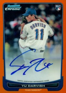 2012 Bowman Chrome Orange Refractor Yu Darvish Autograph 213x300 Image