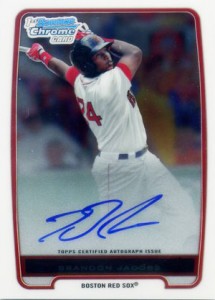 2012 Bowman Chrome Prospects Autographs BCP93 Brandon Jacobs 215x300 Image