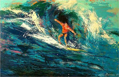 Hawaiian Longboard Surfing Image