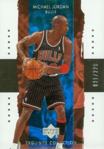 Michael Jordan Cards - 2003-04 Exquisite Collection Michael Jordan #/225 2003 04 Upper Deck Exquisite Michael Jordan 210x300 Image