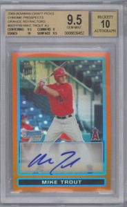 2009 Bowman Chrome Draft Orange Refractor Autograph Mike Trout BGS 9.5 184x300 Image