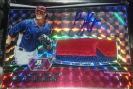 2012 Bowman Platinum Atomic Refractor Autograph Patch Bryce Harper 260x174 Image