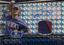2012 Bowman Platinum Baseball Autographed Patch Atomic Refractor Yu Darvish 260x184 Image