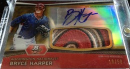 2012 Bowman Platinum Baseball Autographed Patch Gold Refractor Bryce Harper 260x139 Image
