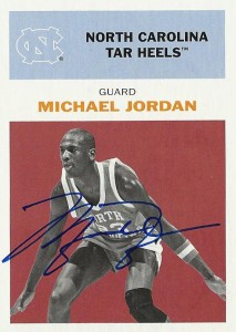 2011 12 Fleer Retro Basketball Fleer 1961 62 Auto 61 MJ Michael Jordan Blue Red 213x300 Image