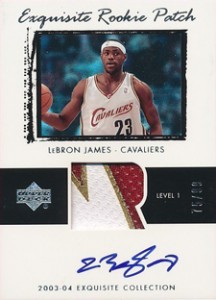 2003 04 Upper Deck Exquisite Exquisite Rookie Patch LeBron James  99 216x300 Image